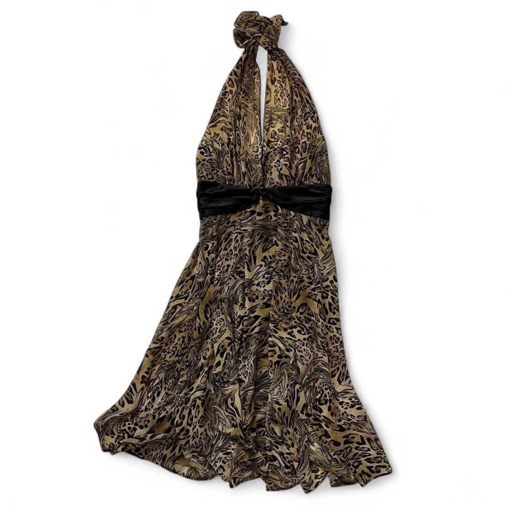 Leopard Print Halter Dress